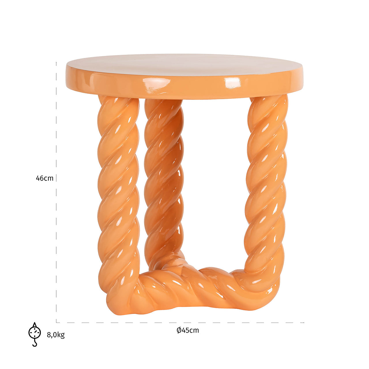 Side table Rosly orange