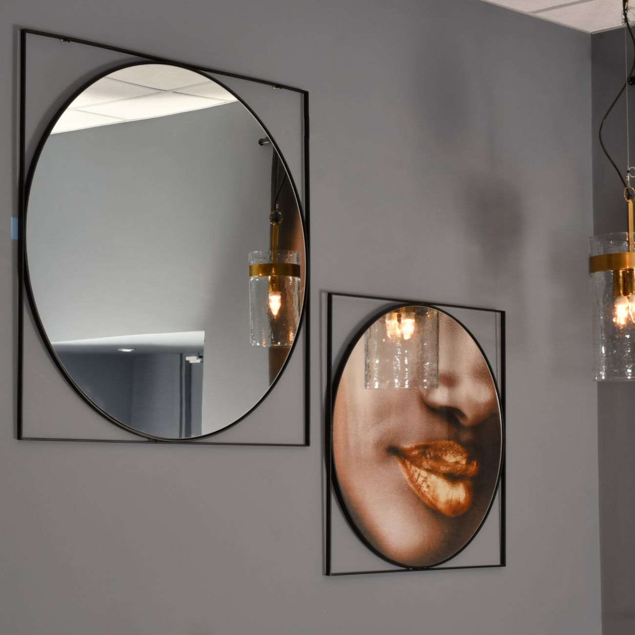 Isaac Black Square Mirror Large