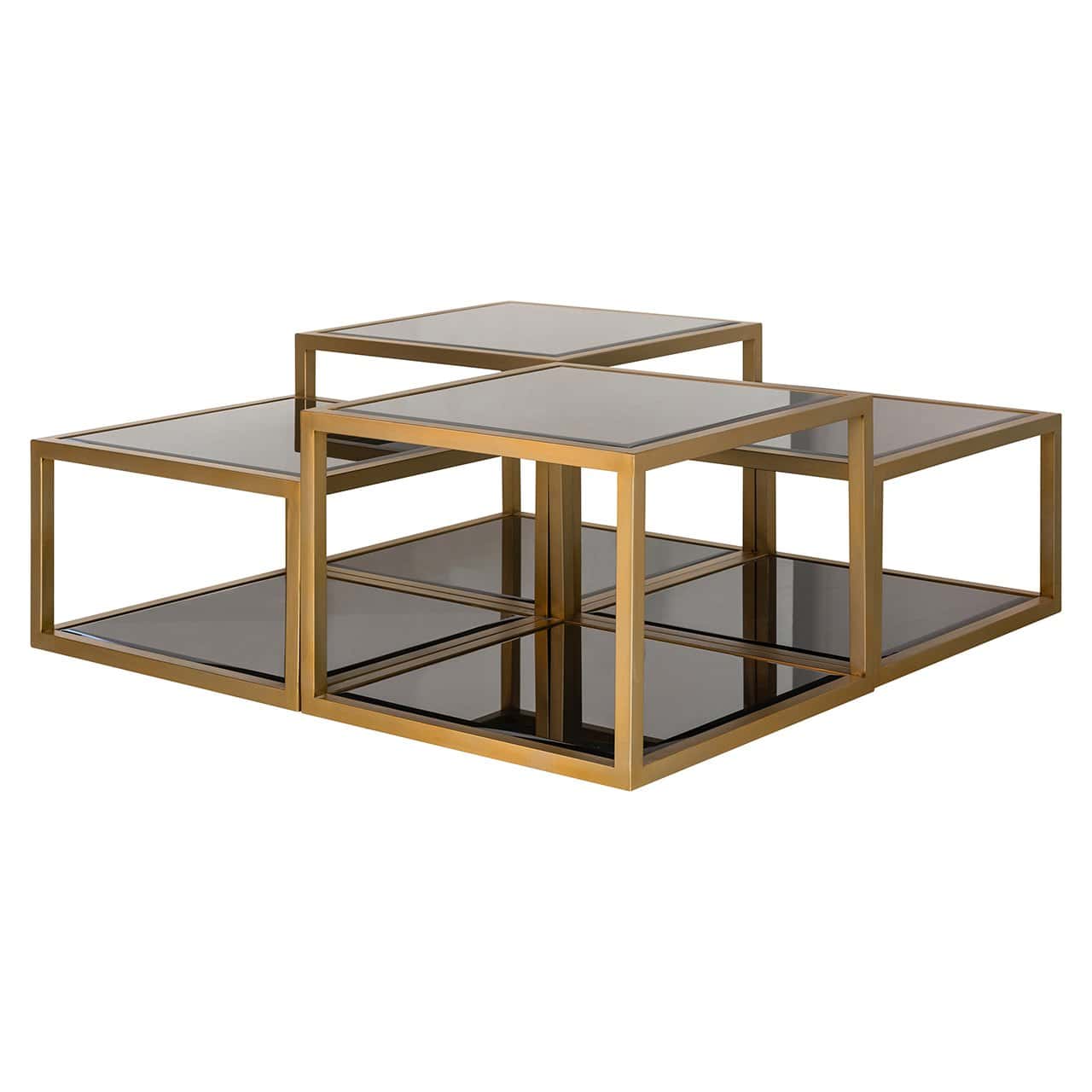 Coffee table Loua set of 4 (Brushed Gold)