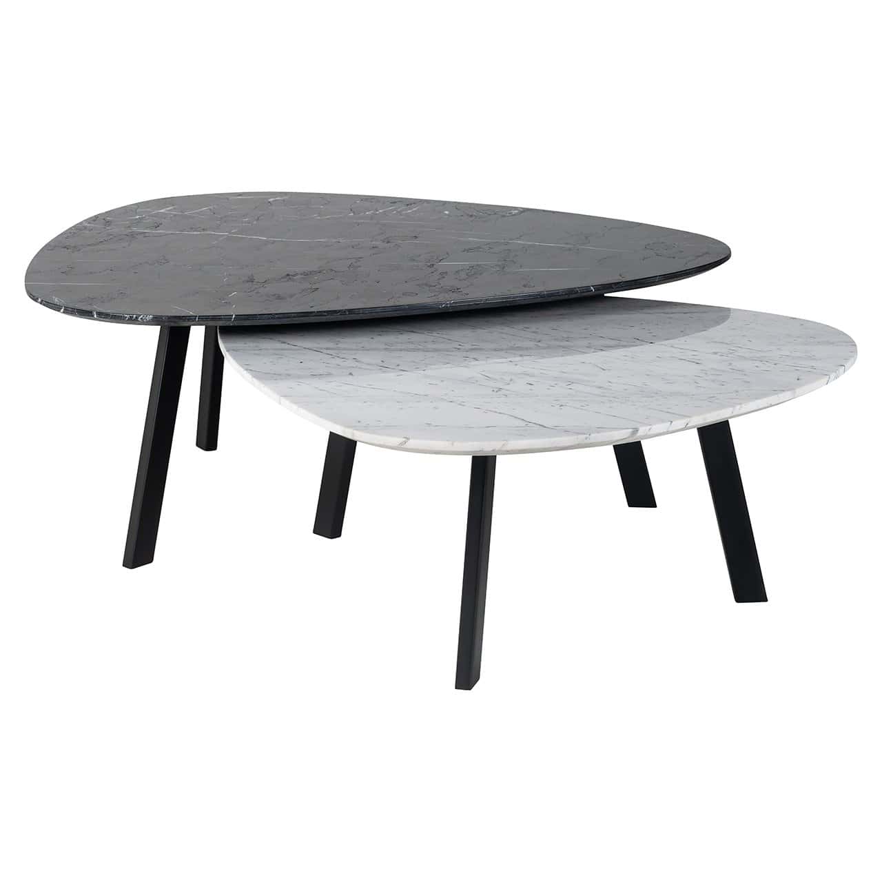 Coffee table Trocadero set of 2 (Black/white)