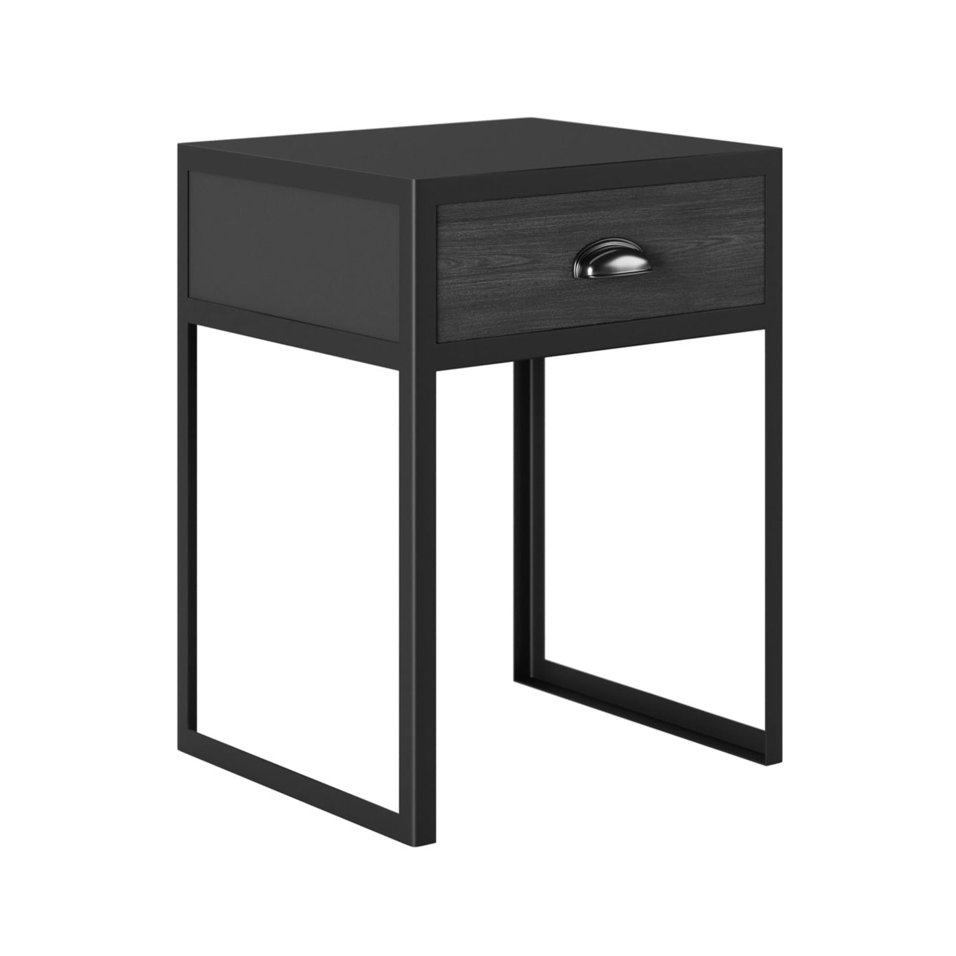 DI Designs Grafton Black Oak Wood Bedside Table
