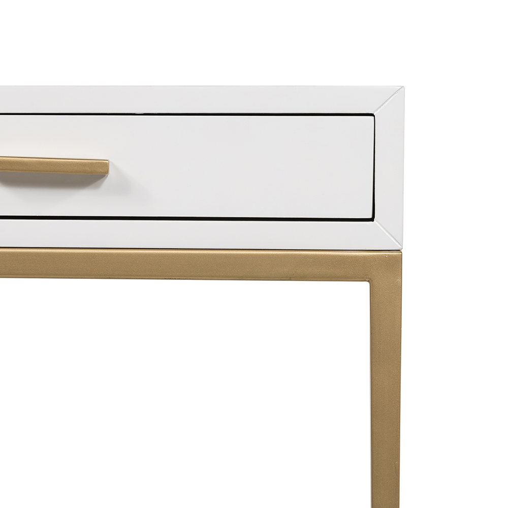 DI Designs Berkeley White & Gold Side Table