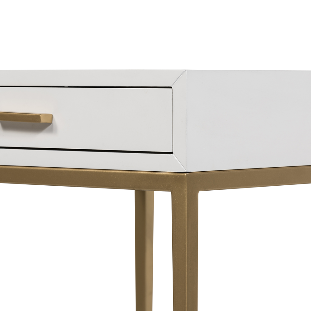 DI Designs Berkeley White & Gold Side Table