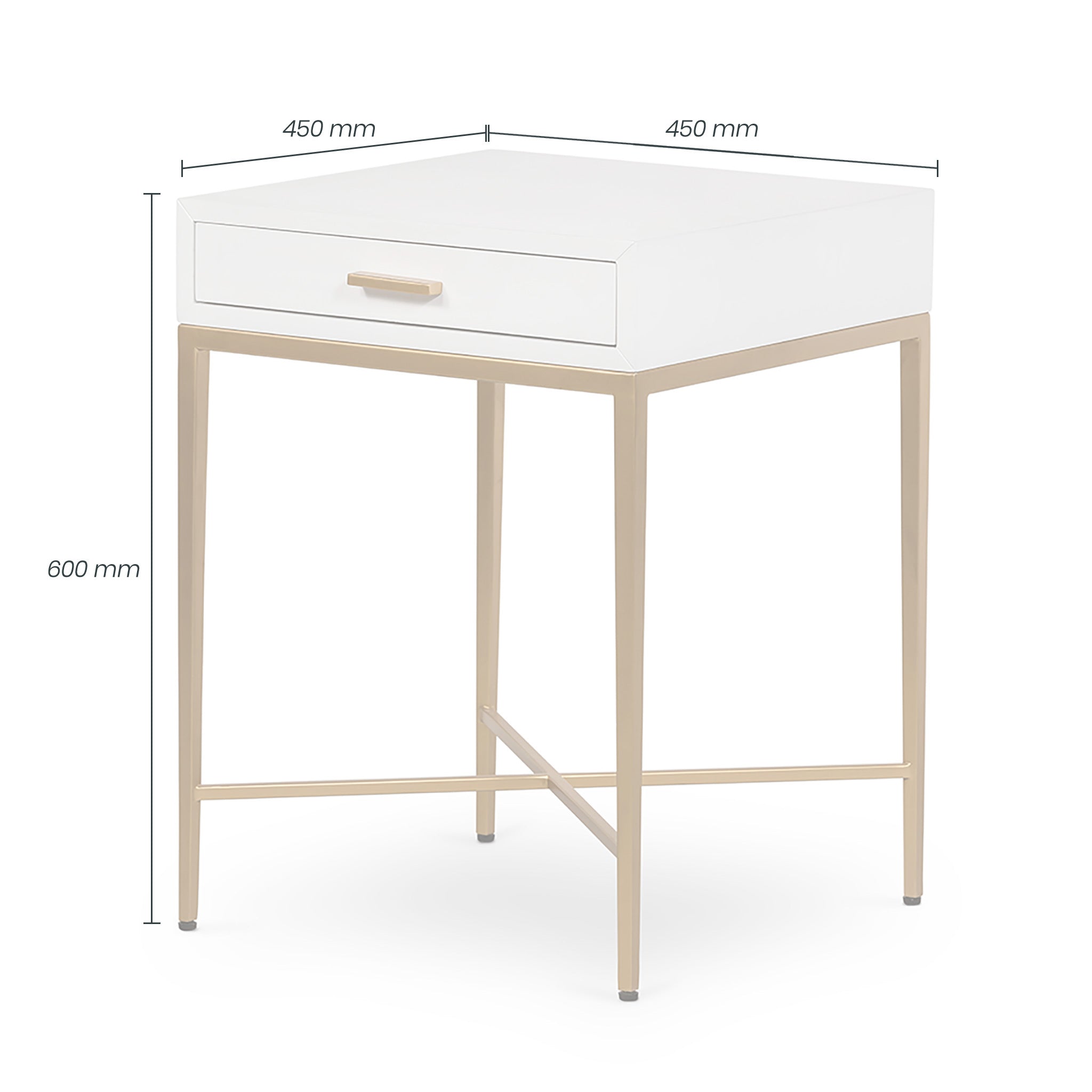 DI Designs Berkeley White & Gold Side Table