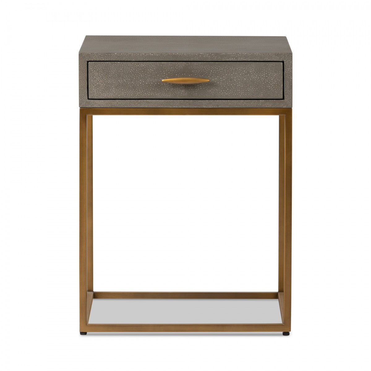 DI Designs Hampton Grey Shagreen & Gold Square Bedside Table