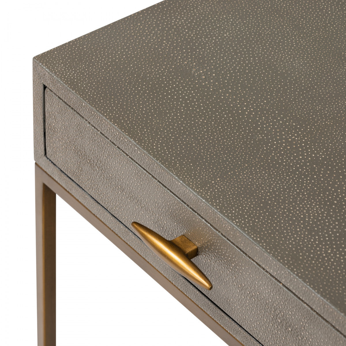 DI Designs Hampton Grey Shagreen & Gold Square Bedside Table