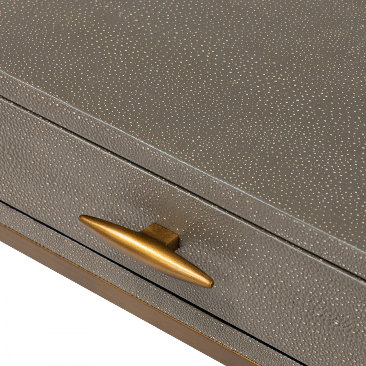 DI Designs Hampton Grey Shagreen & Gold Square Bedside Table