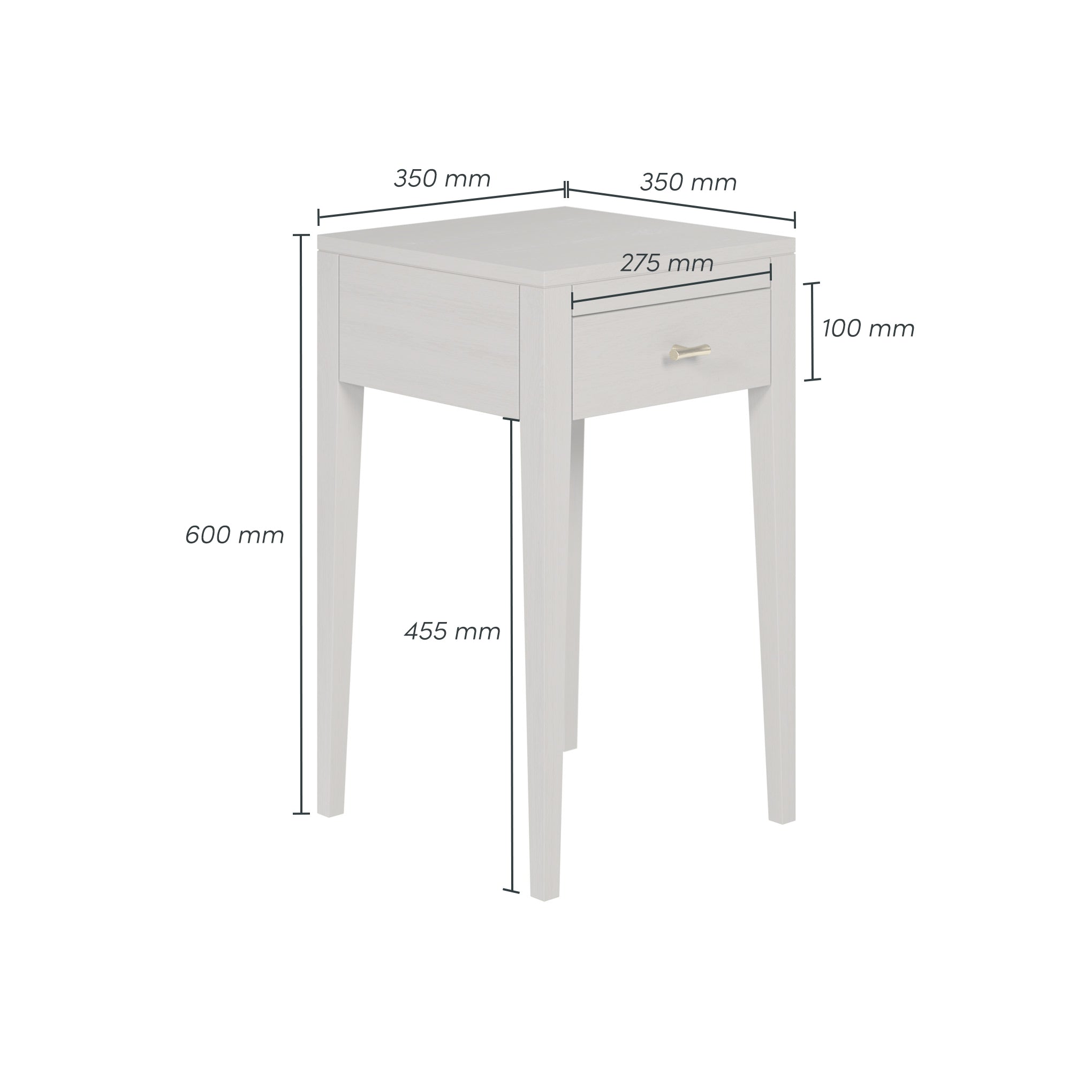 DI Designs Radford Grey Oak Wood Bedside Table | 1 Drawer