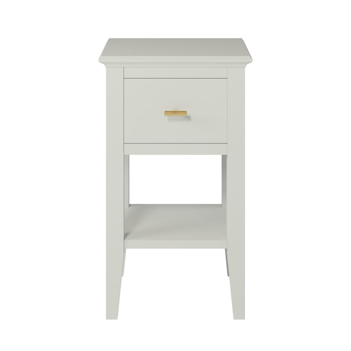DI Designs Chilworth Grey Wood & Gold Side Table | 1 Drawer