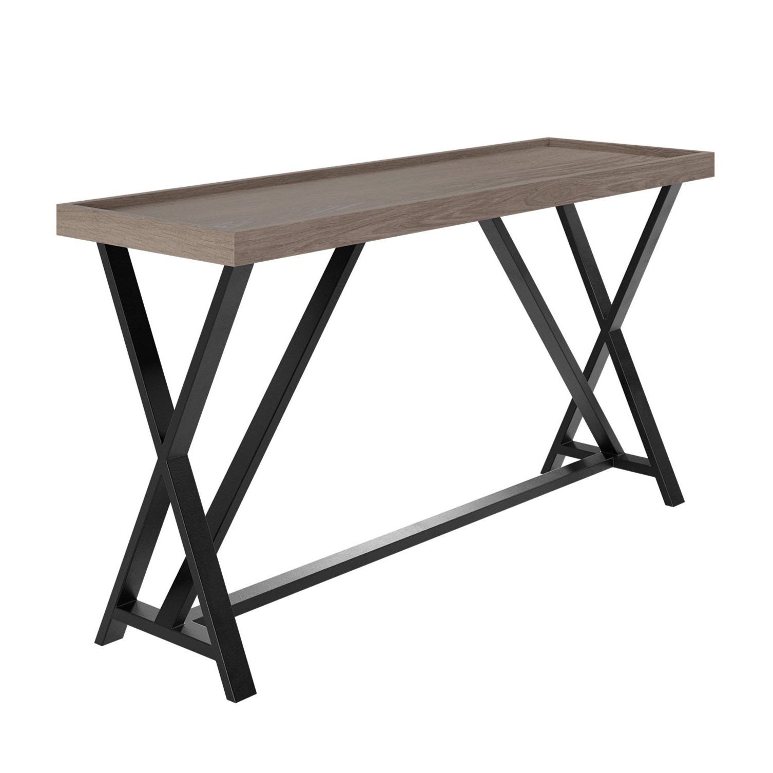 DI Designs Pershore Aged Oak Wood Crossed Leg Console Table