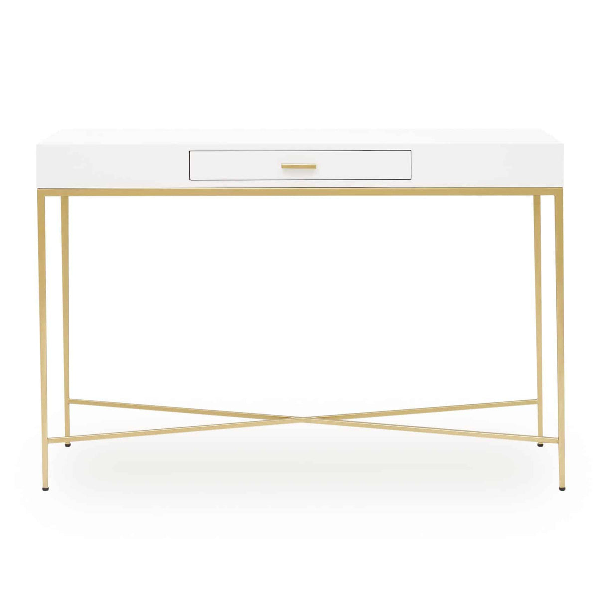 DI Designs Berkeley Gloss White & Gold Console Table