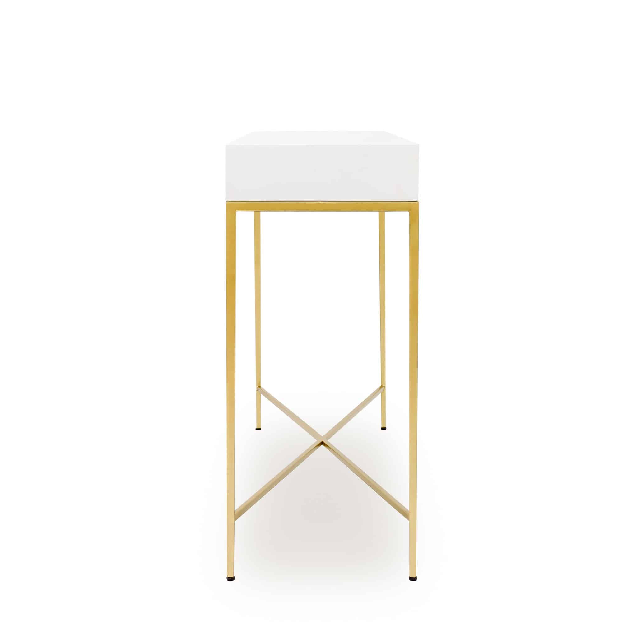 DI Designs Berkeley Gloss White & Gold Console Table