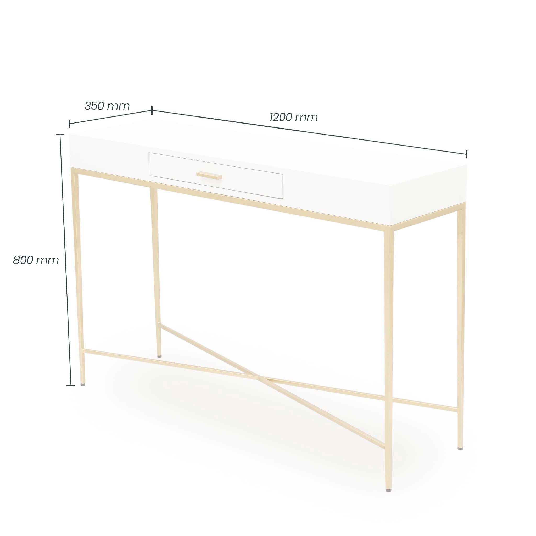 DI Designs Berkeley Gloss White & Gold Console Table