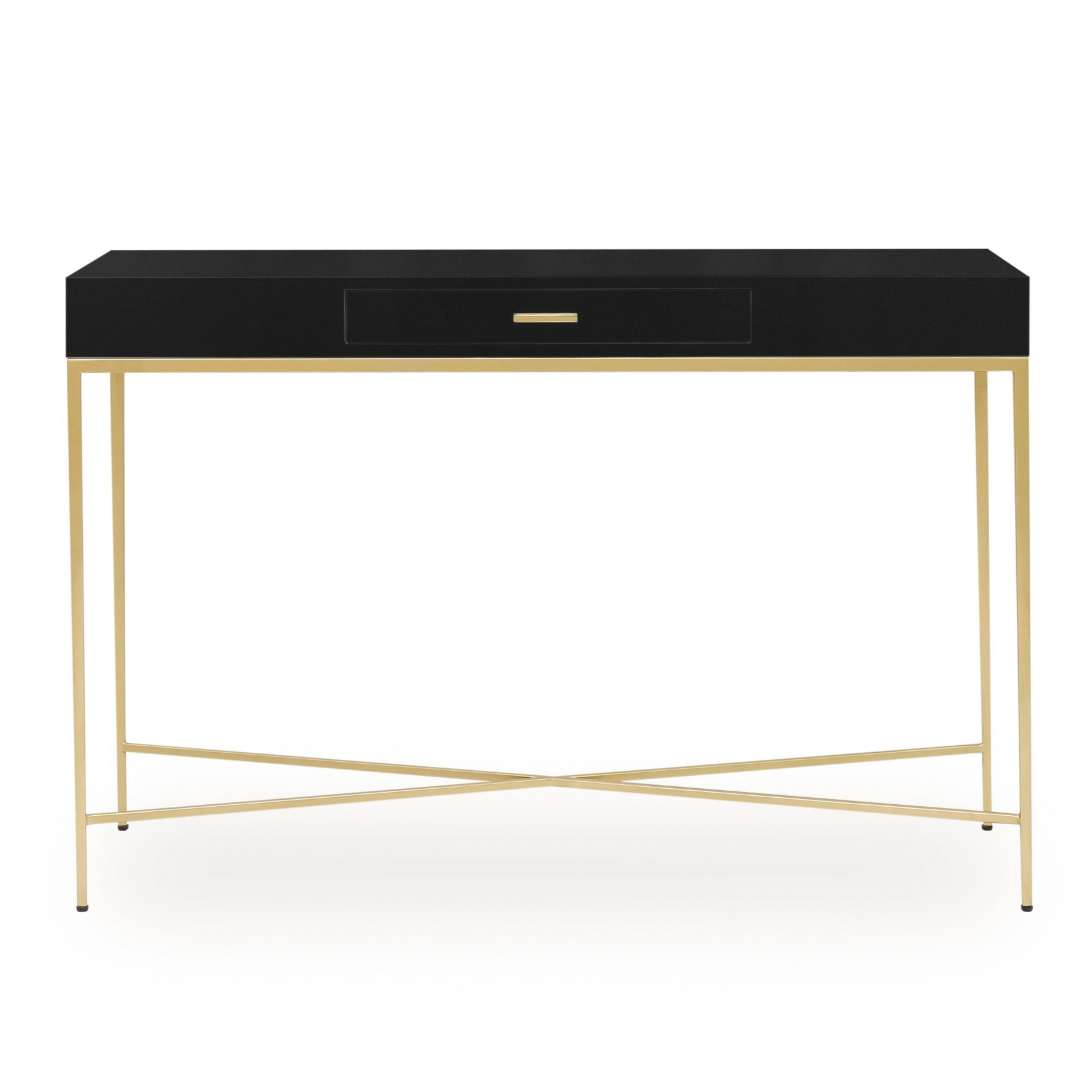 DI Designs Berkeley Gloss Black & Gold Console Table