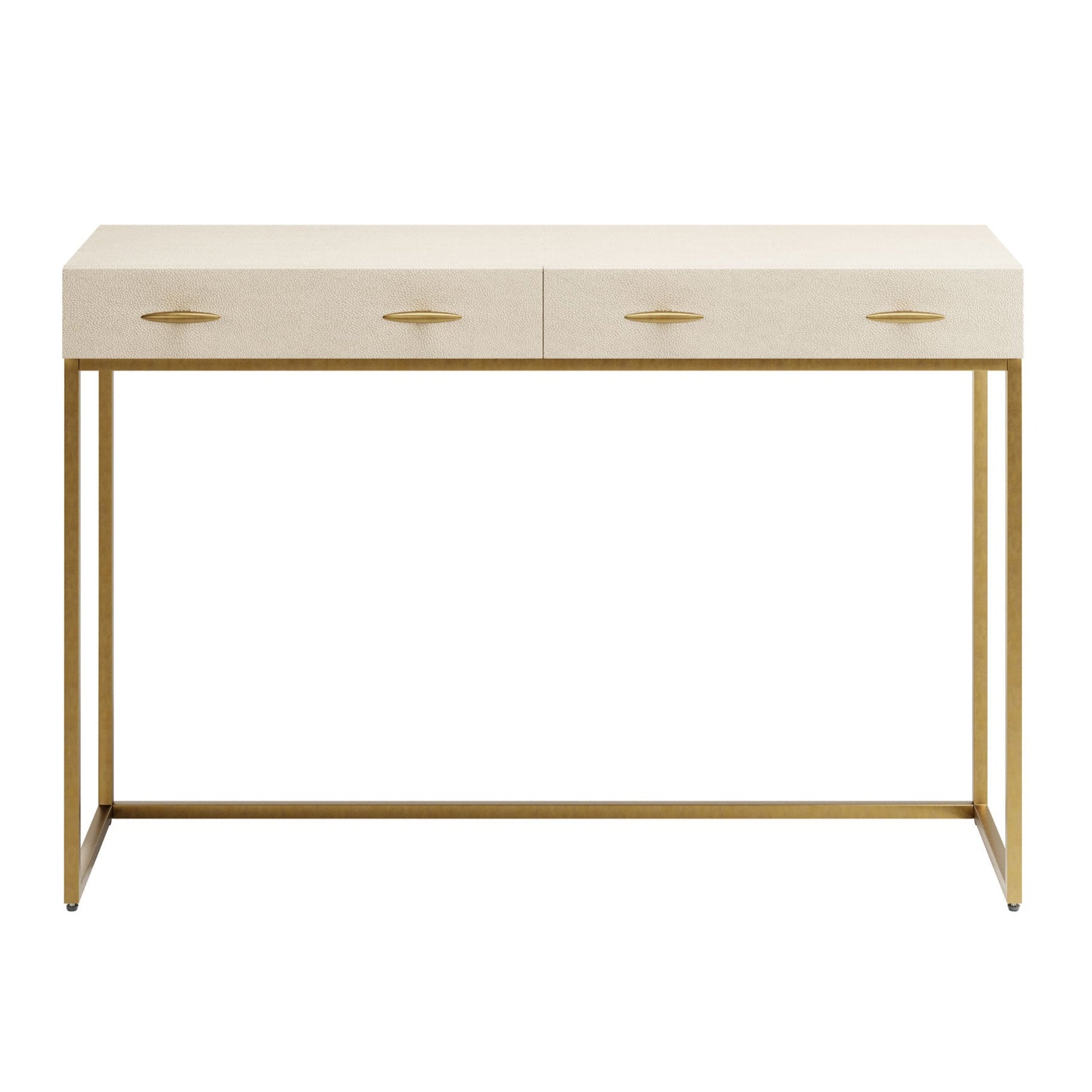 DI Designs Hampton Ivory Shagreen & Gold Console Table