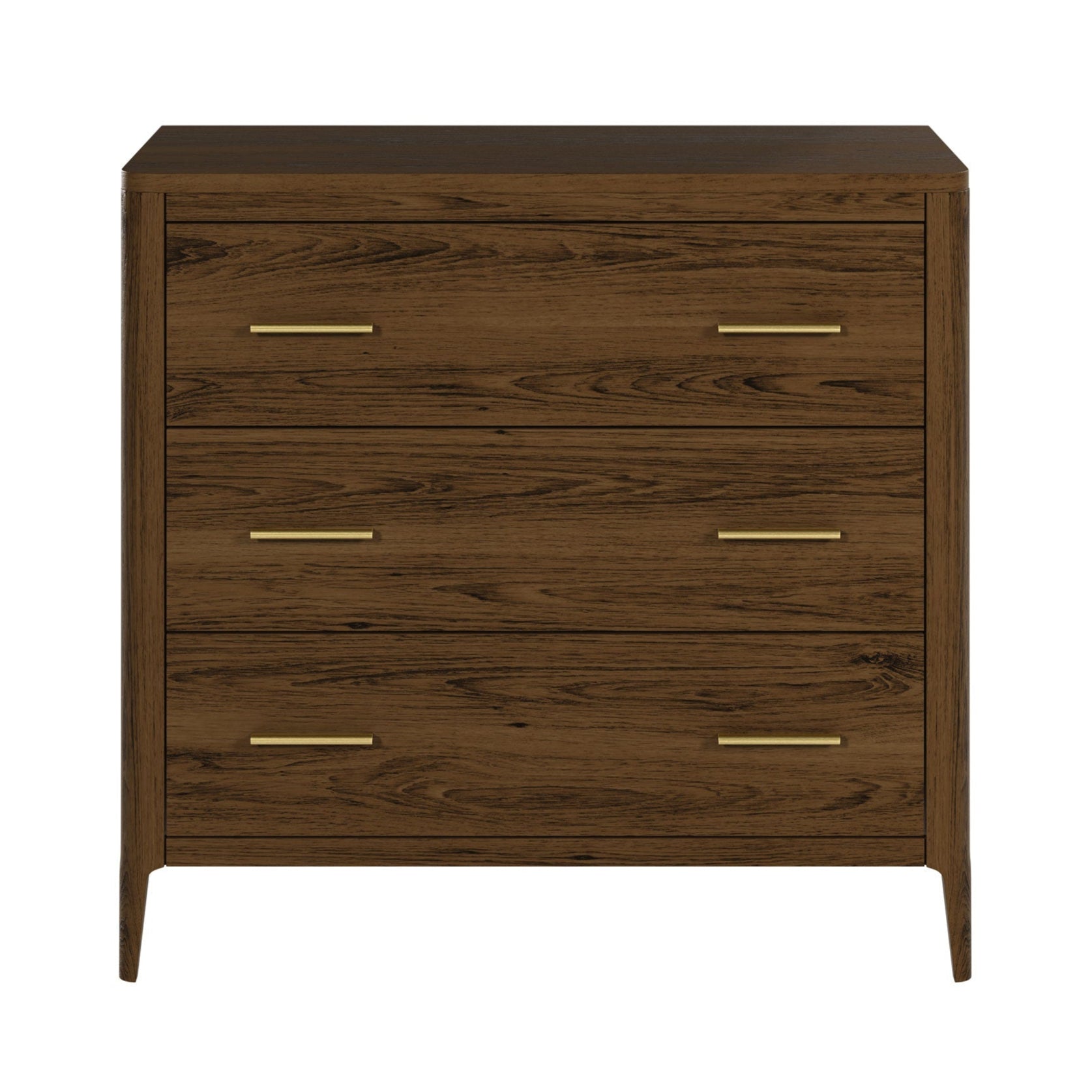 DI Designs Abberley Brown Oak Wood & Gold Chest of Drawers