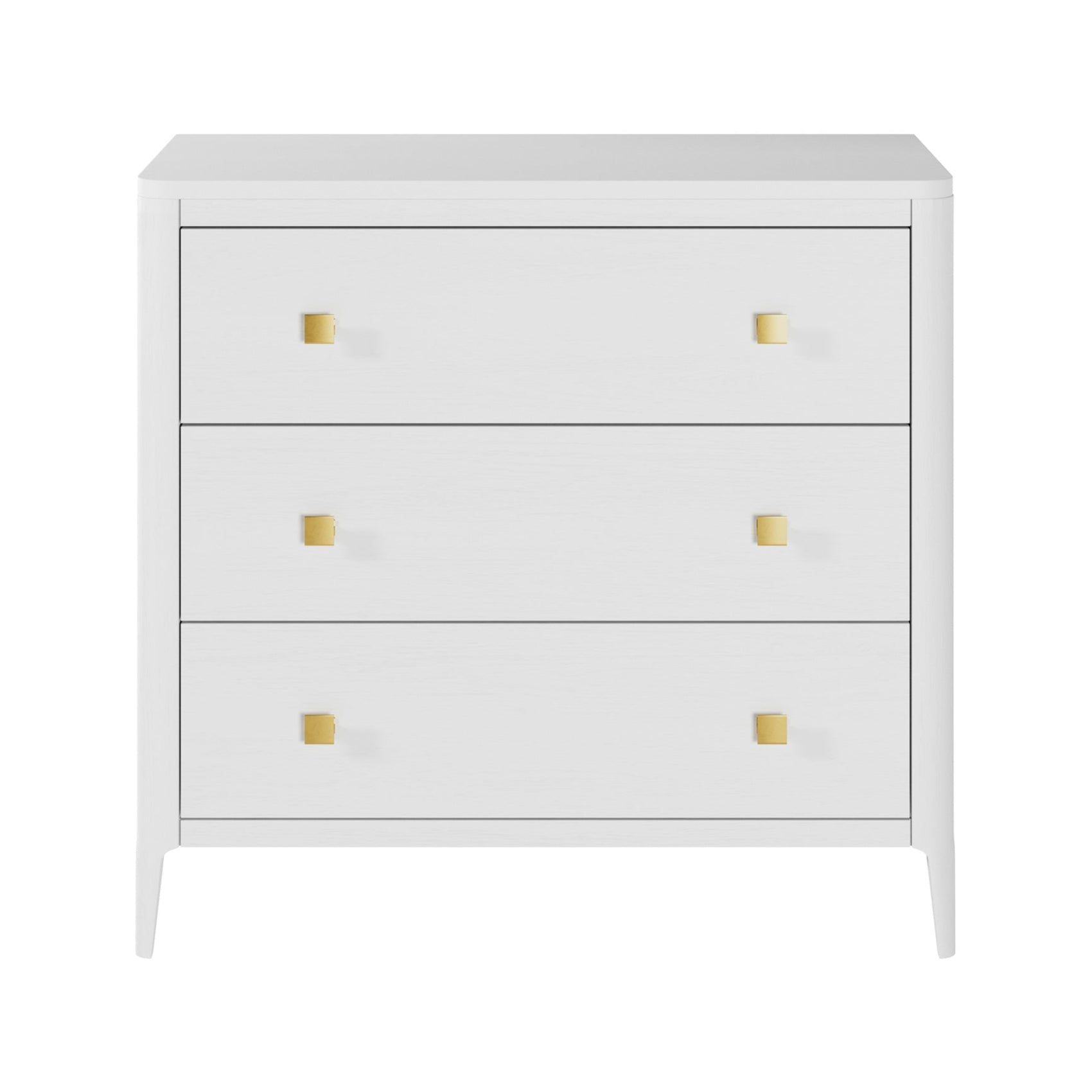 DI Designs Abberley White Oak Wood & Gold Chest of Drawers
