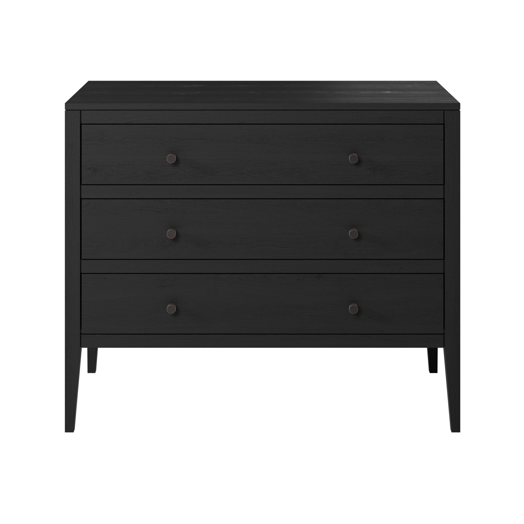 DI Designs Radford Black Oak Wood Chest of Drawers | 3 Drawers