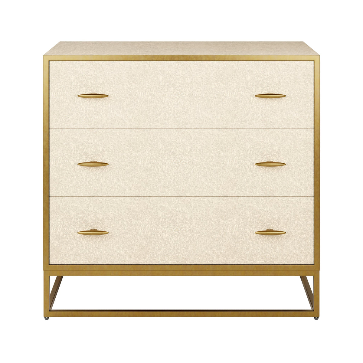 DI Designs Hampton Ivory Shagreen & Gold Chest of Drawers | 3 Drawers