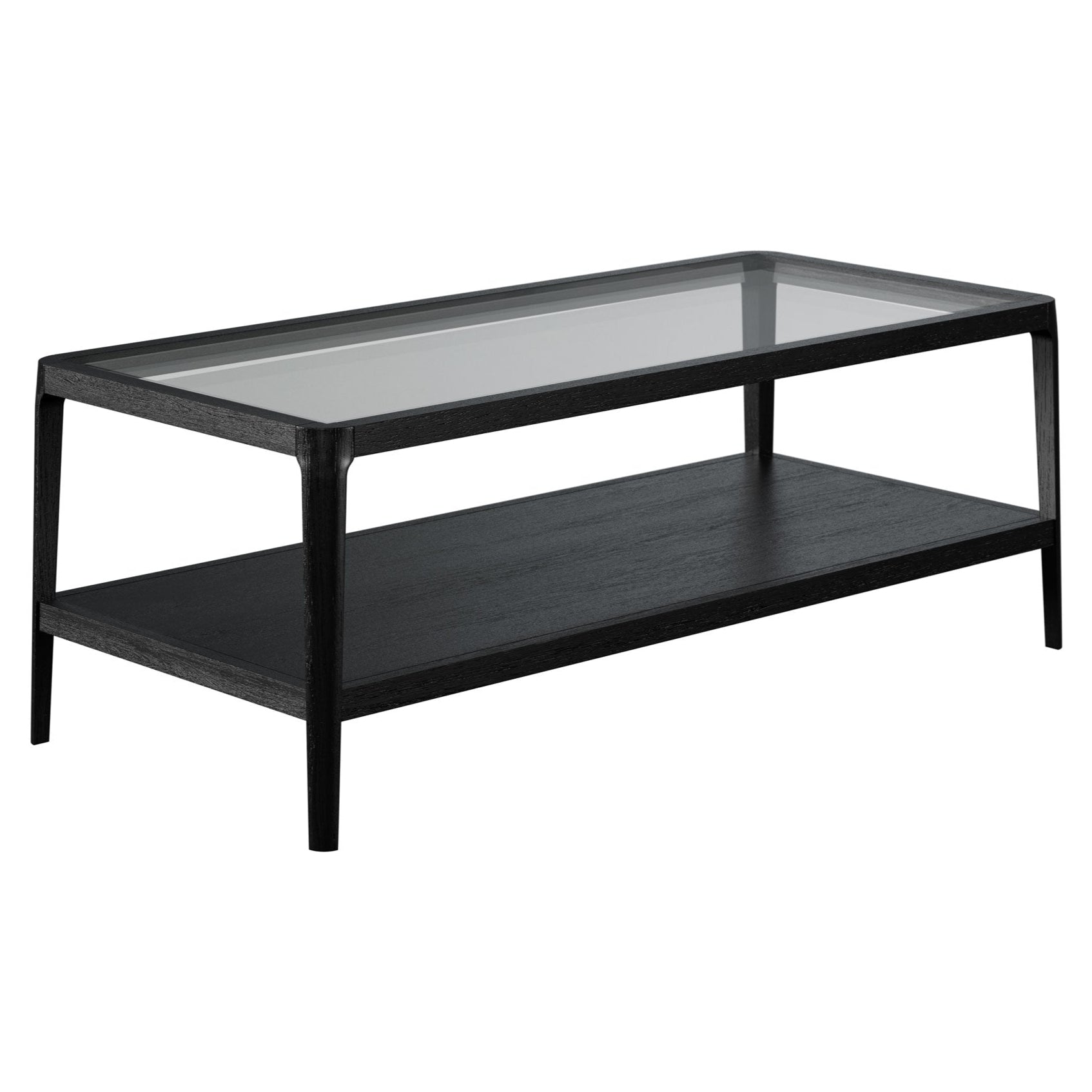 DI Designs Abberley Black Oak Wood & Glass Rectangle Coffee Table