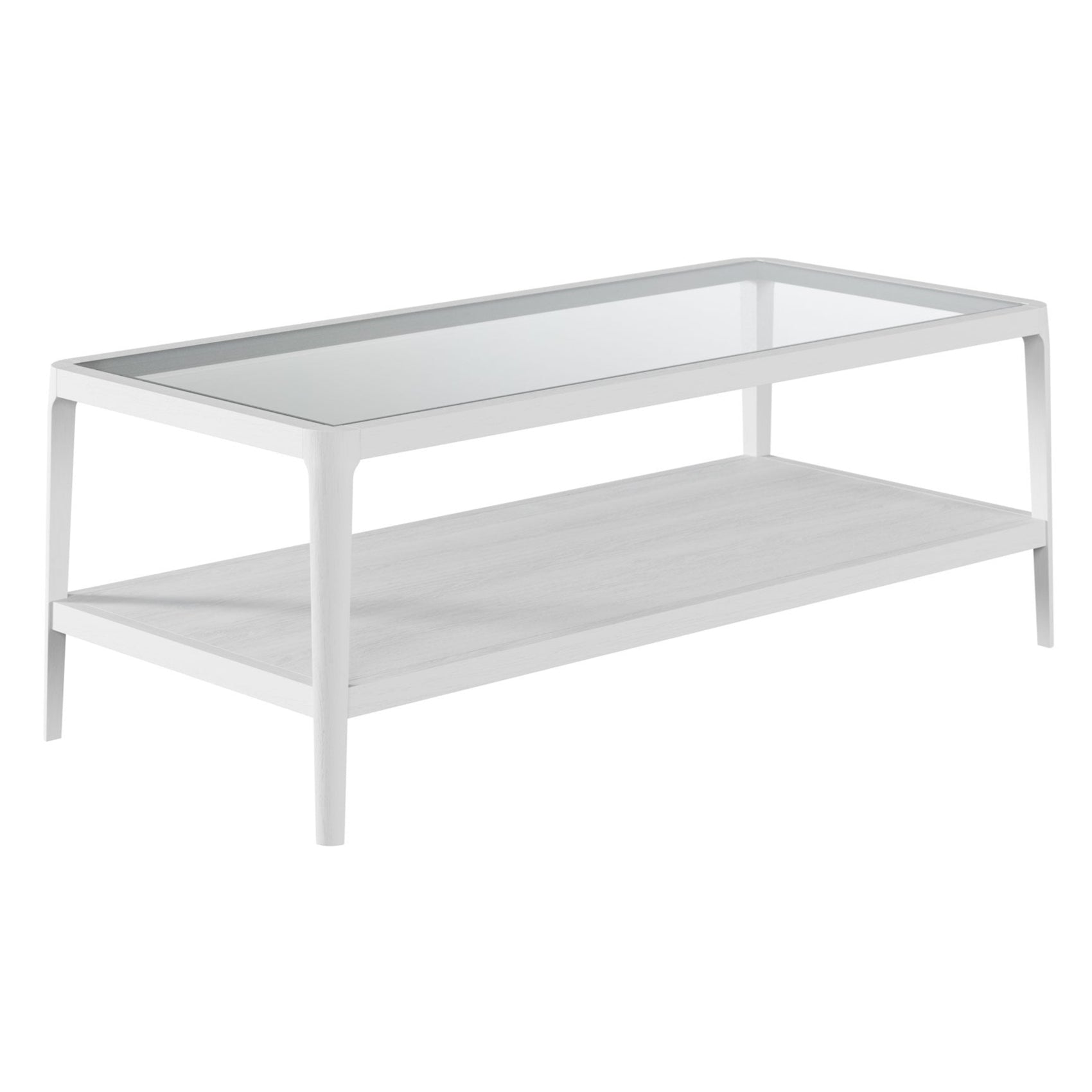 DI Designs Abberley White Oak Wood & Glass Rectangle Coffee Table