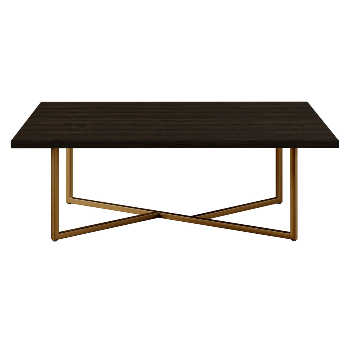 DI Designs Overbury Chocolate Brown Wood & Bronze Rectangle Coffee Table