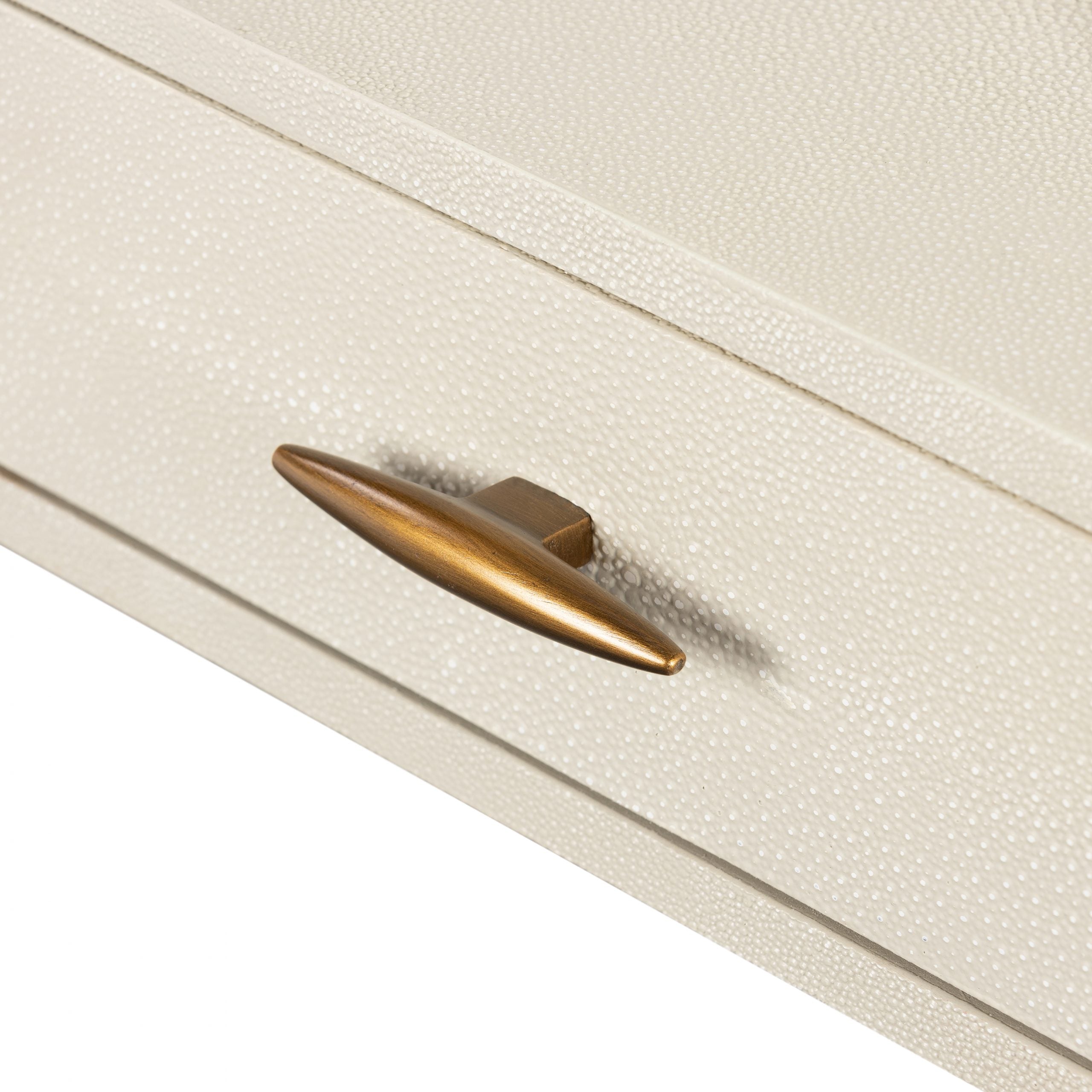 DI Designs Hampton Ivory Shagreen & Gold Desk | 2 Drawers