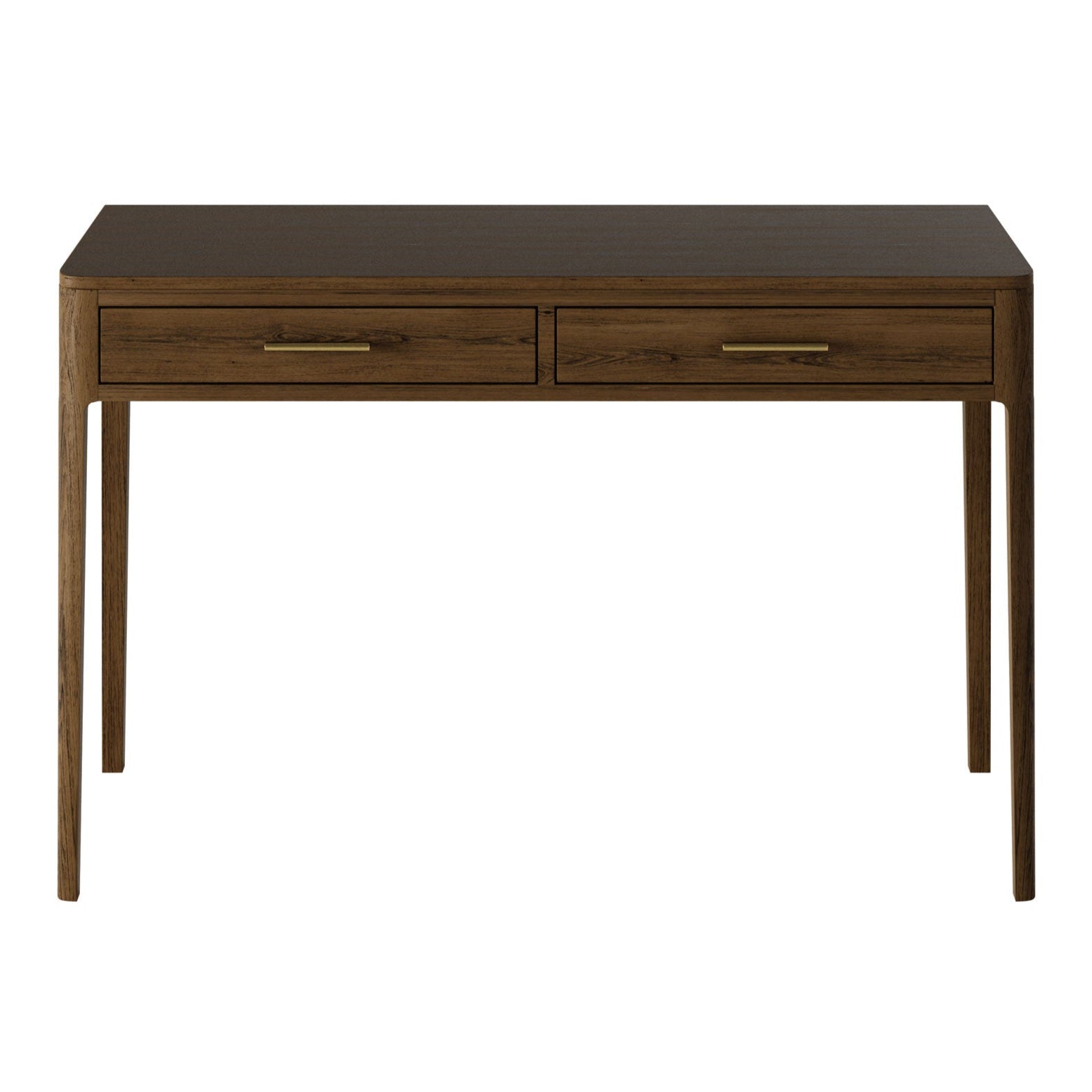 DI Designs Abberley Brown Oak Wood & Gold Desk
