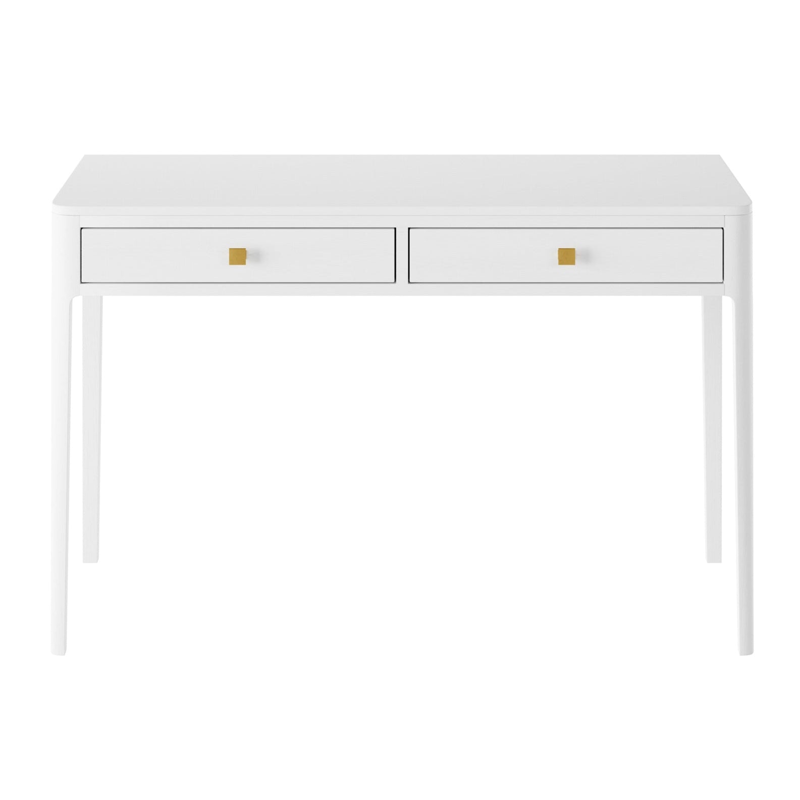 DI Designs Abberley White Oak Wood & Gold Desk