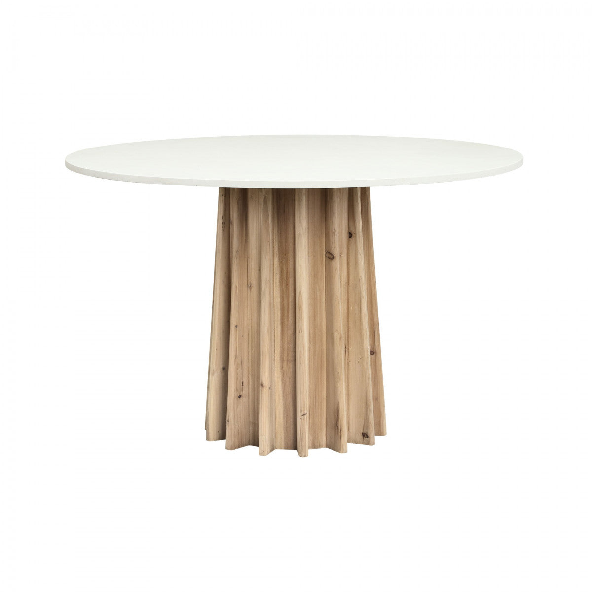 DI Designs Hackwood Natural Oak Wood & White Concrete Round Dining Table