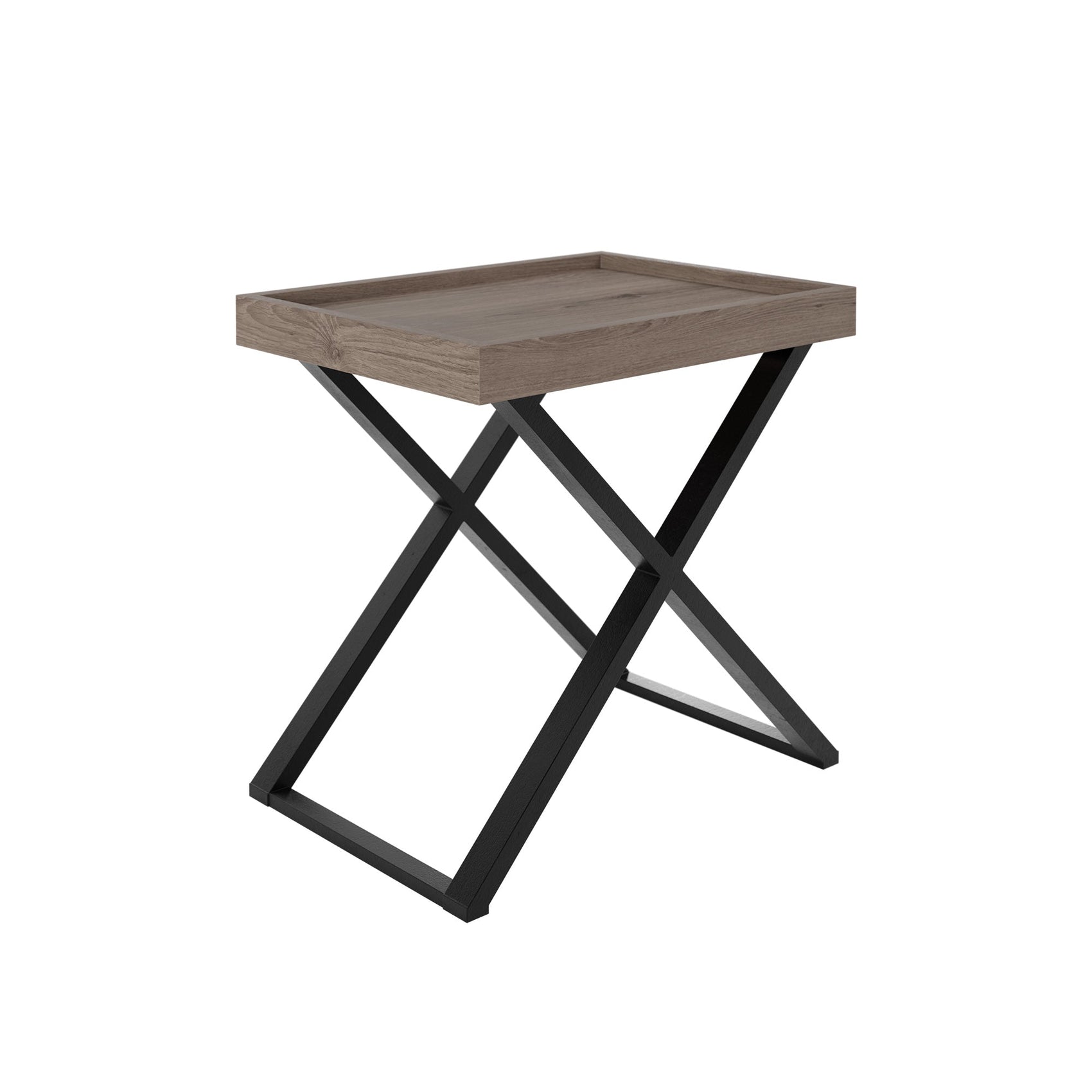 DI Designs Pershore Aged Oak Wood Crossed Leg Side Table