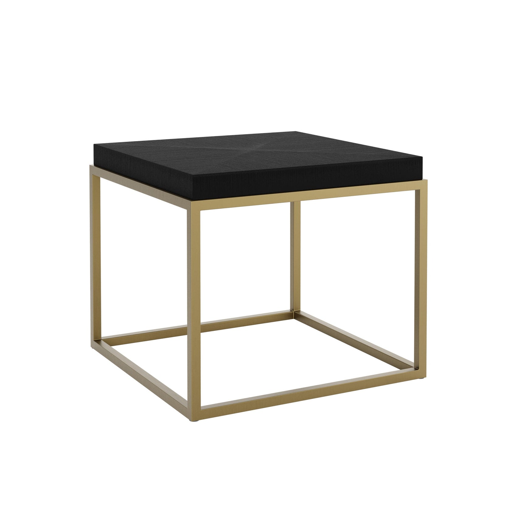 DI Designs Norton Black Oak Wood & Gold Square Side Table