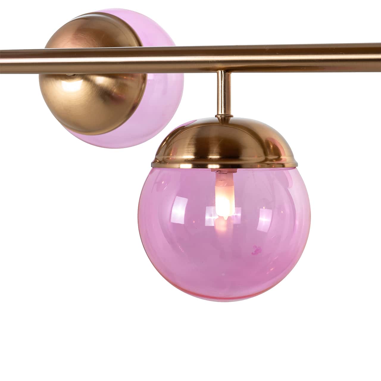 Hanging Lamp Bente pink (Brushed Gold)