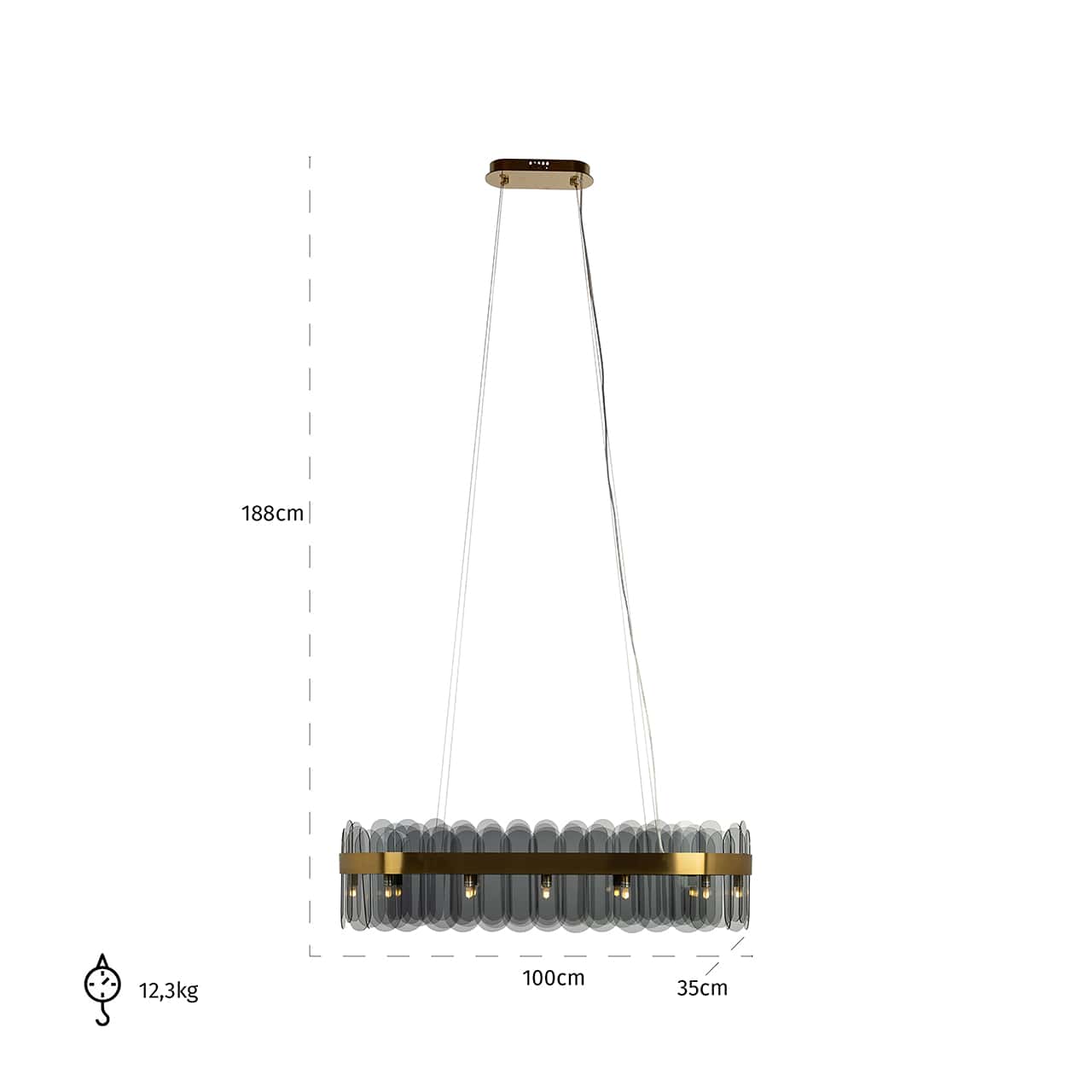 Hanging lamp Julio (Brushed Gold)