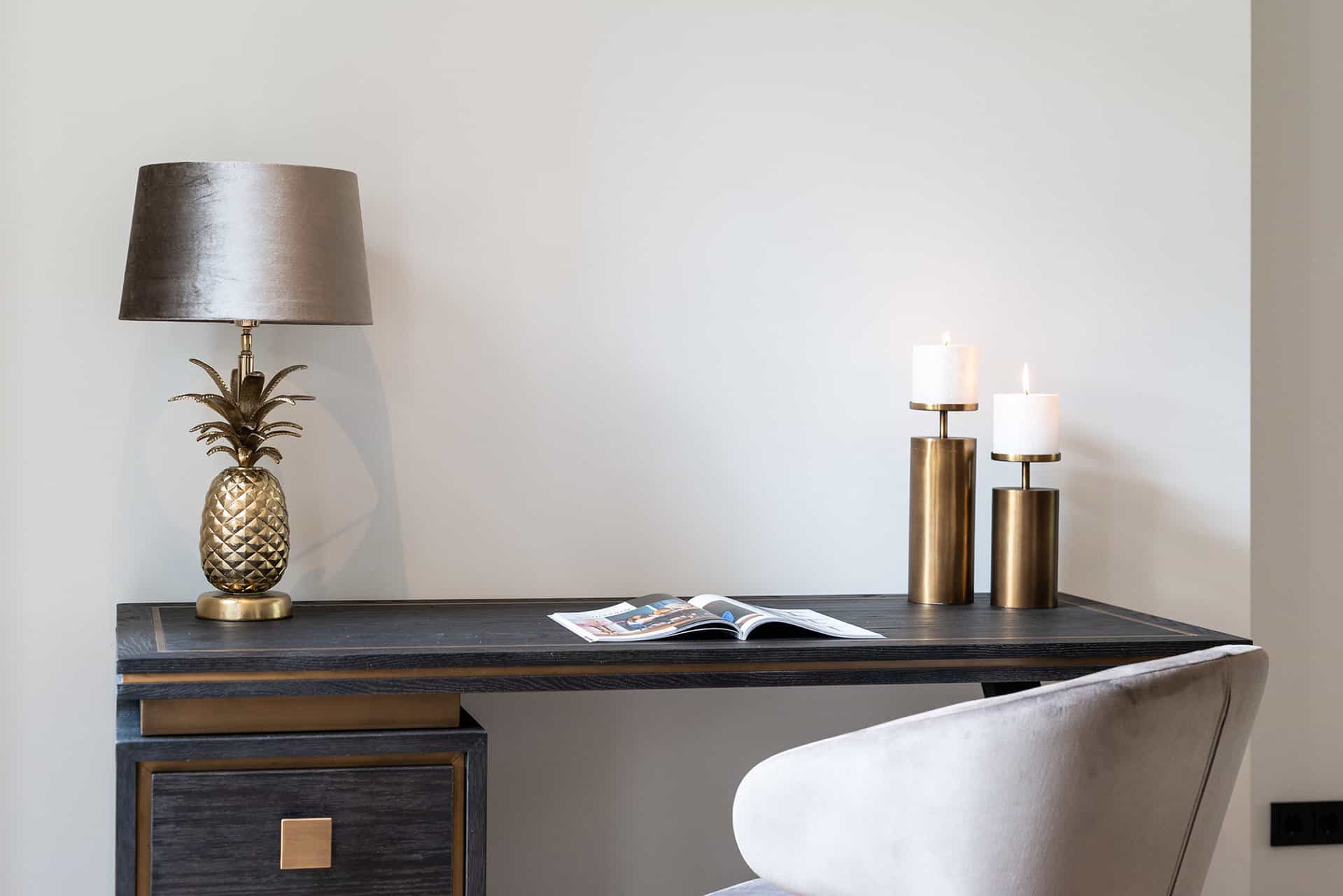 Desk Hunter 3-drawers (Black rustic)