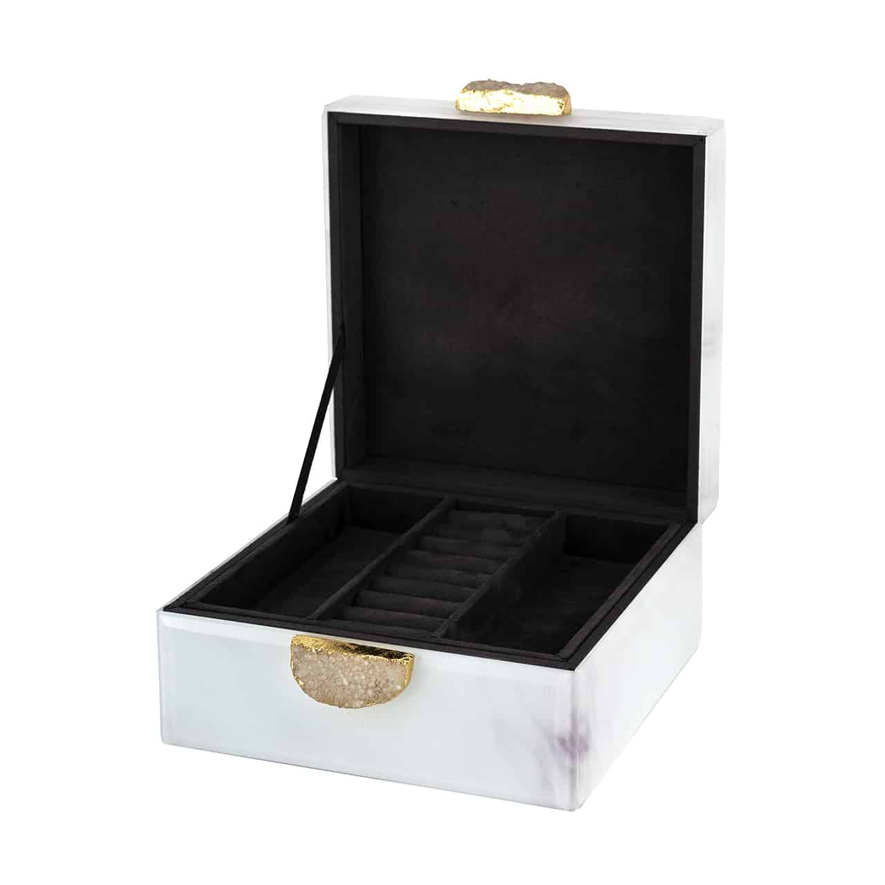 Jewellery Box Bayou white marble look