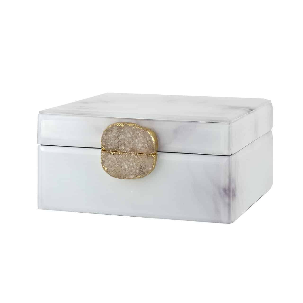 Jewellery Box Bayou white marble look