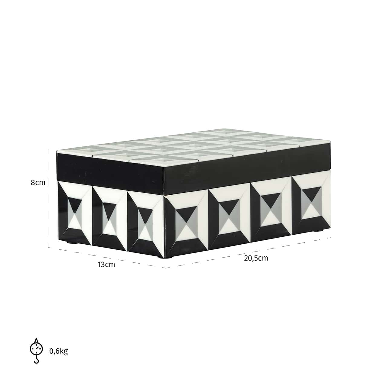 Jewellery Box Licia (Black/white)