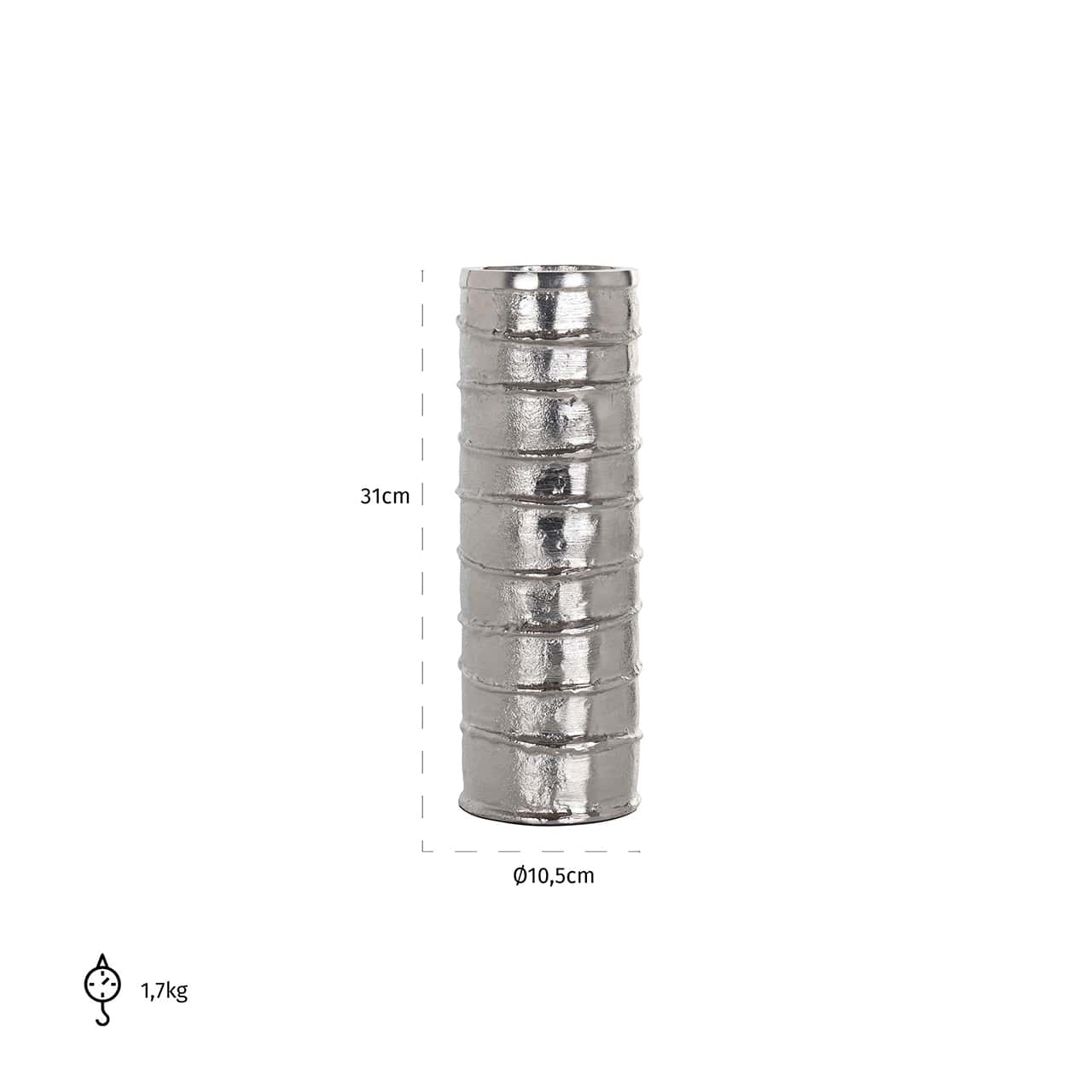 Candle holder Linde big (Silver)