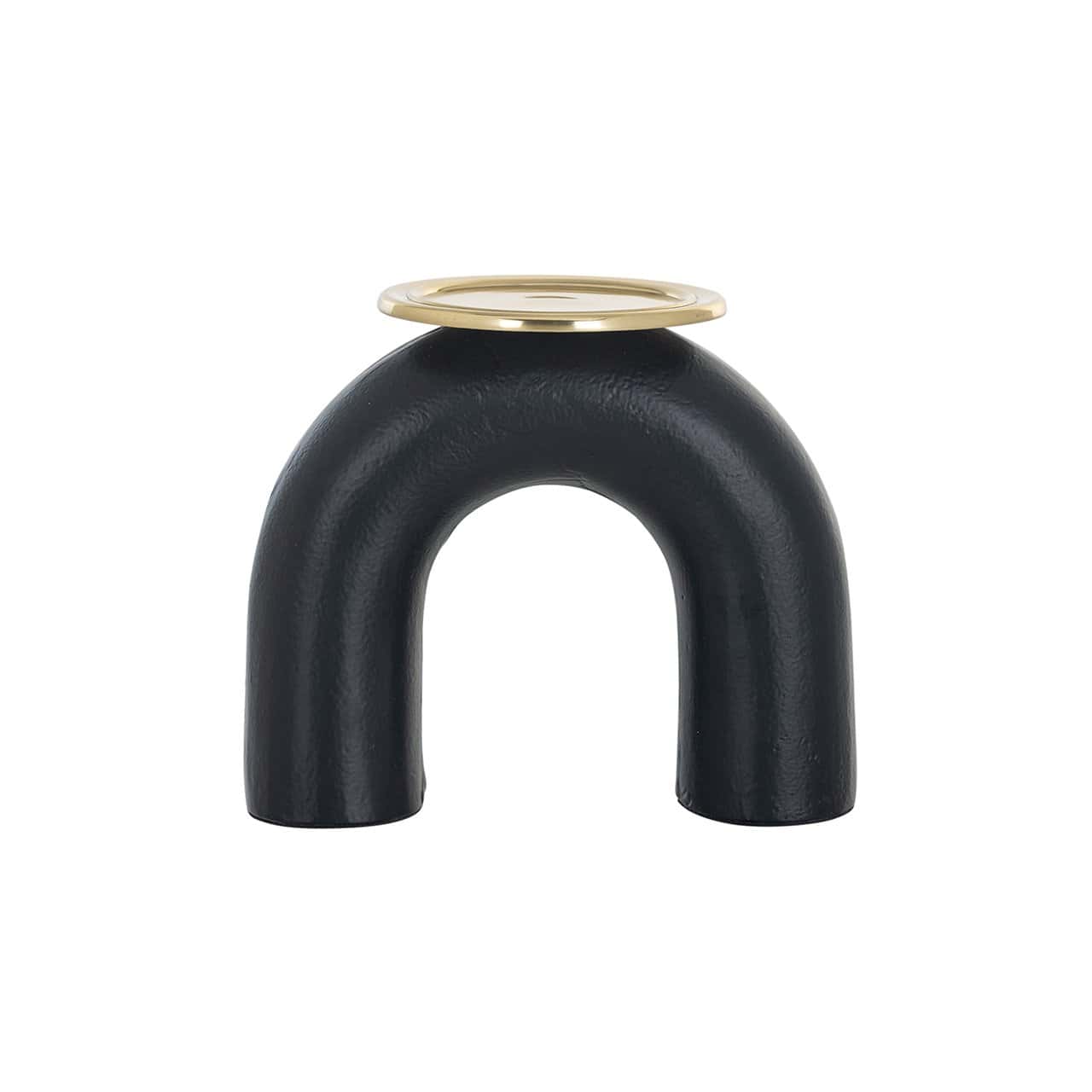 Candle holder Femke big (Black/gold)