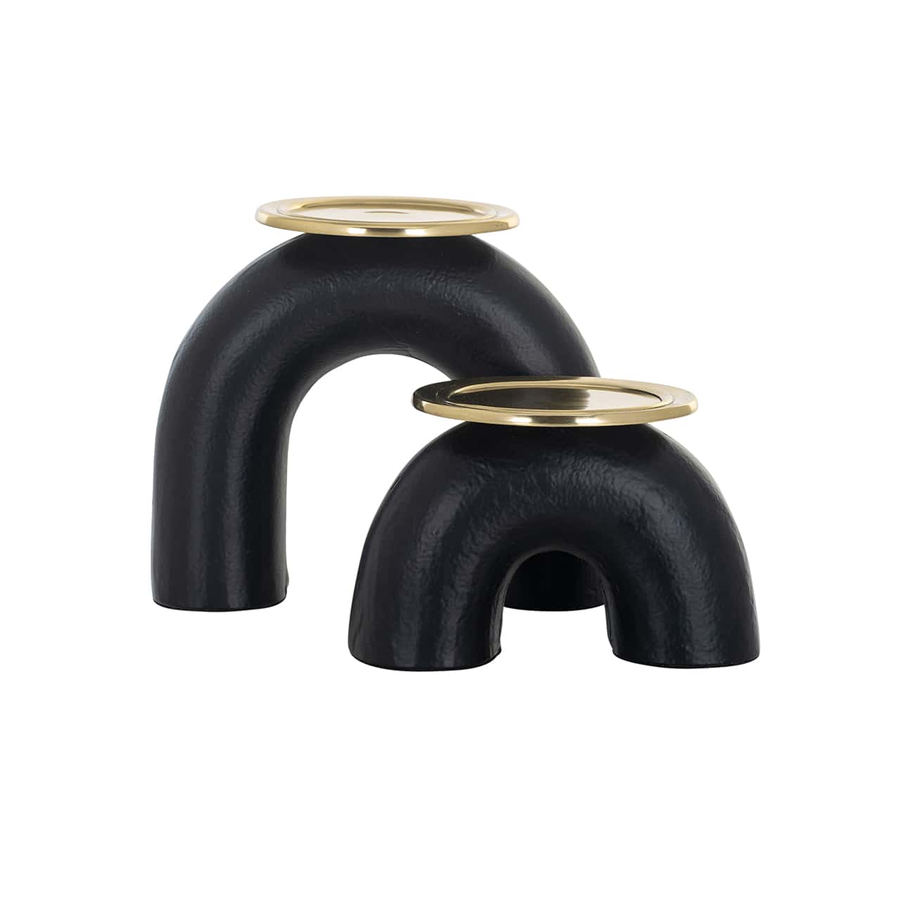 Candle holder Femke big (Black/gold)