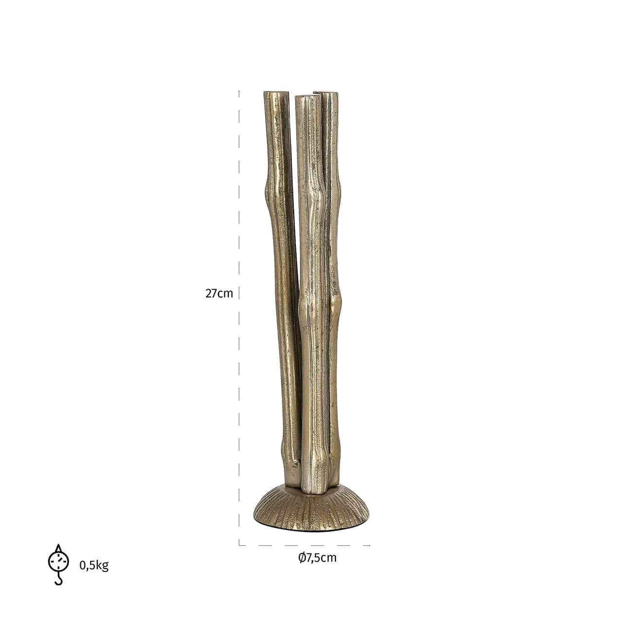 Candle holder Olly big (Brushed Gold)