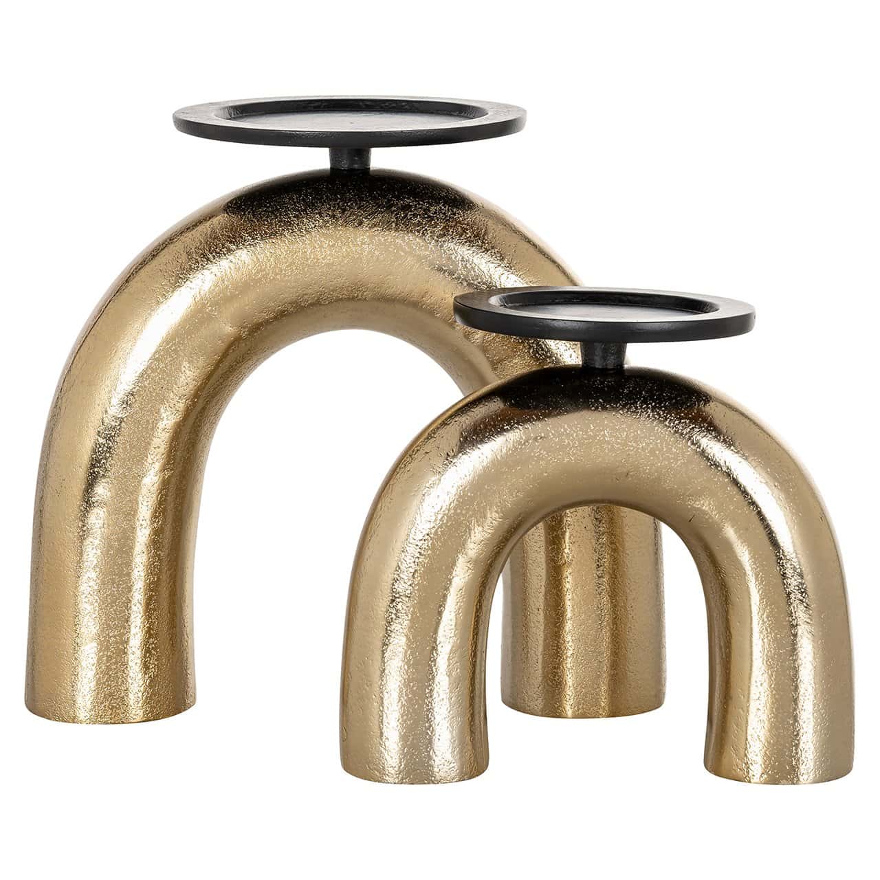 Candle holder Jadey big (Black/gold)