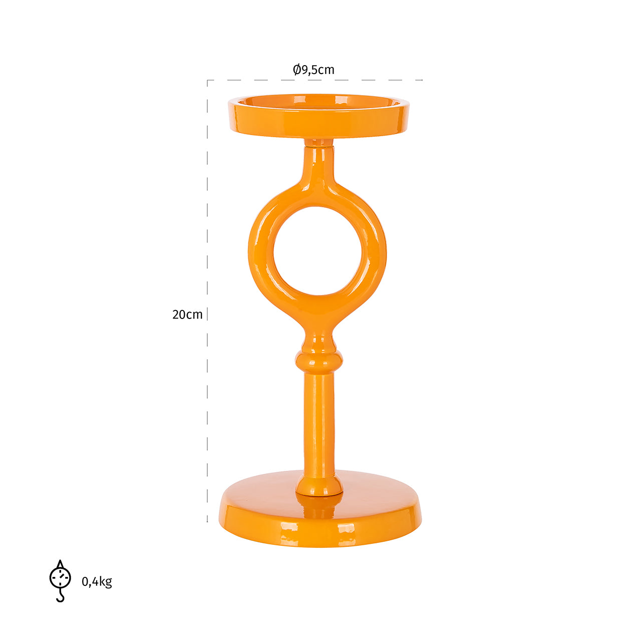 Candle holder Elina orange