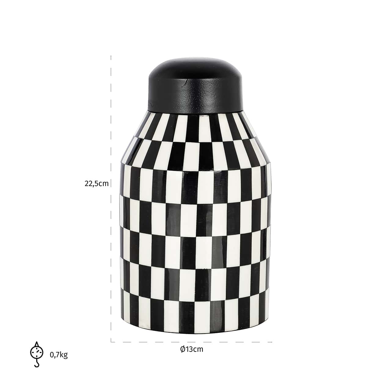 Jar Malou small (Black/white)