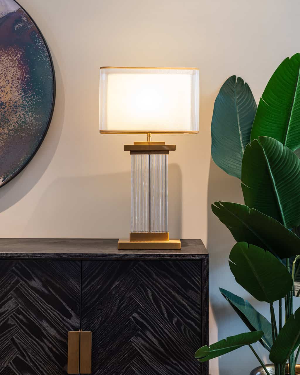 Sideboard Blackbone brass 4-doors  (Black rustic)