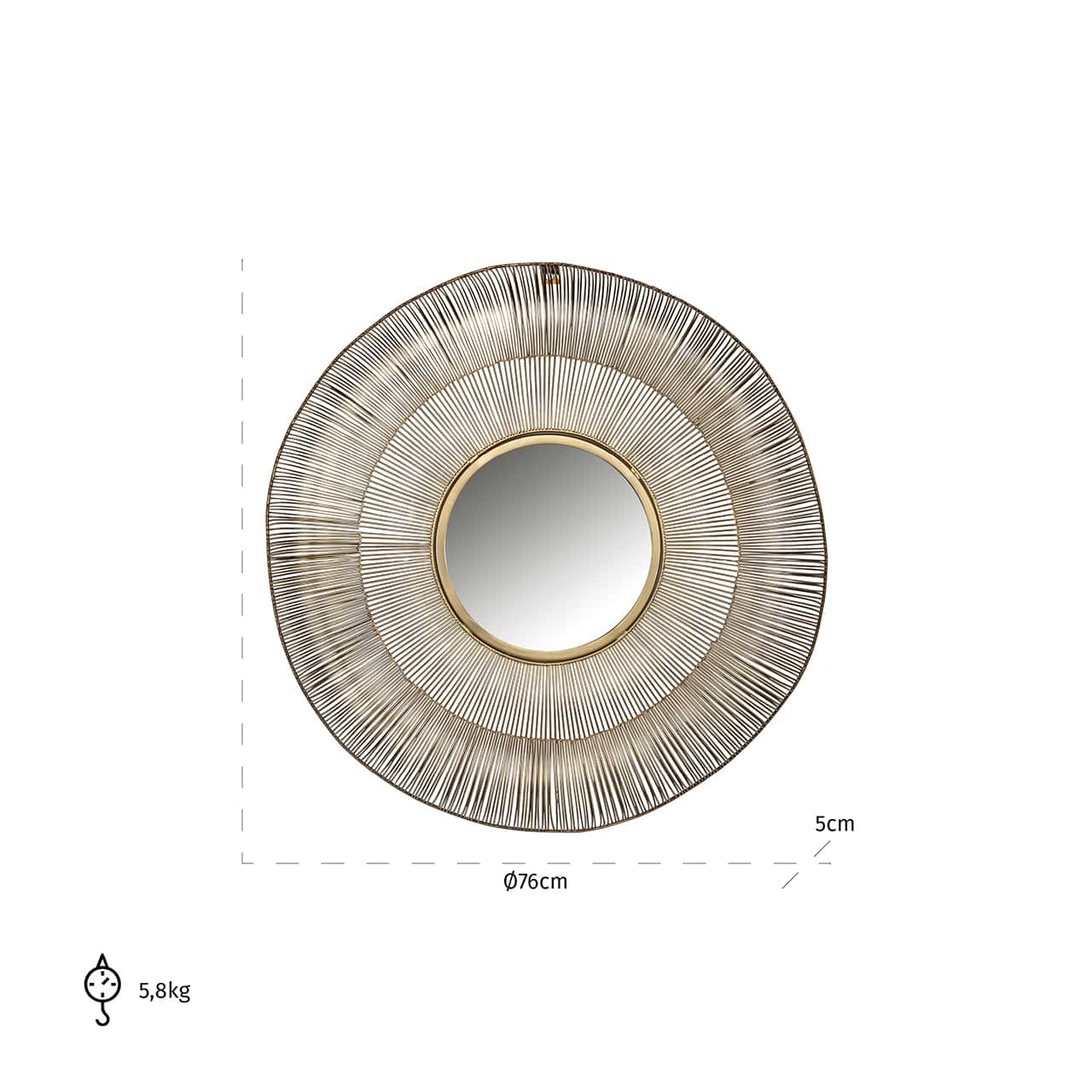 Mirror Aliza 75Ø (Brushed Gold)