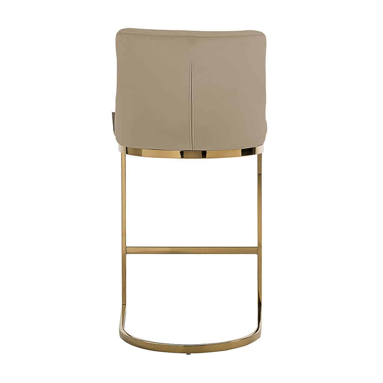 Bar stool Bolton khaki velvet / gold fire retardant (Quartz Khaki 903)