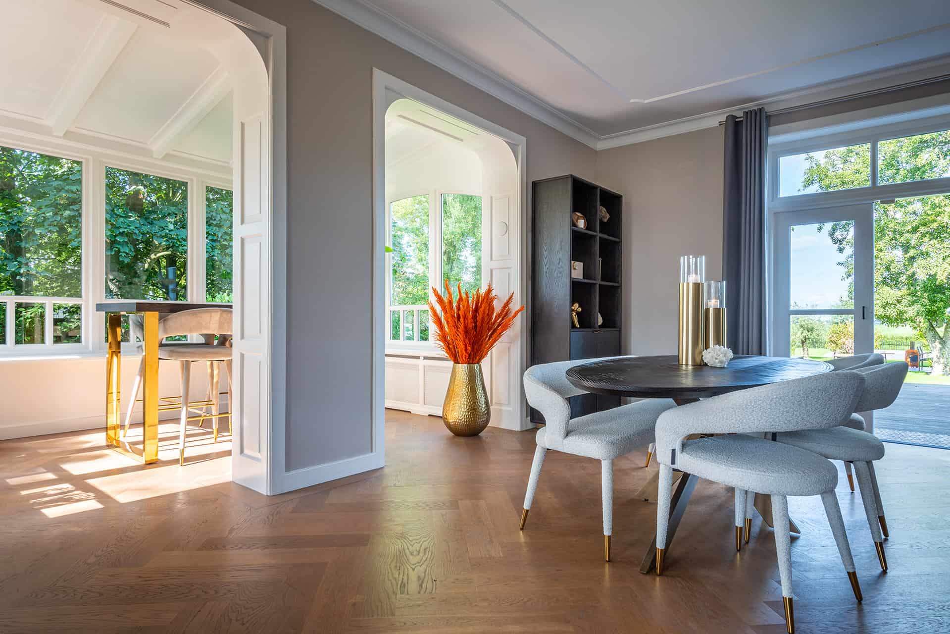 Bookcase Blackbone brass 2-doors (Black rustic)