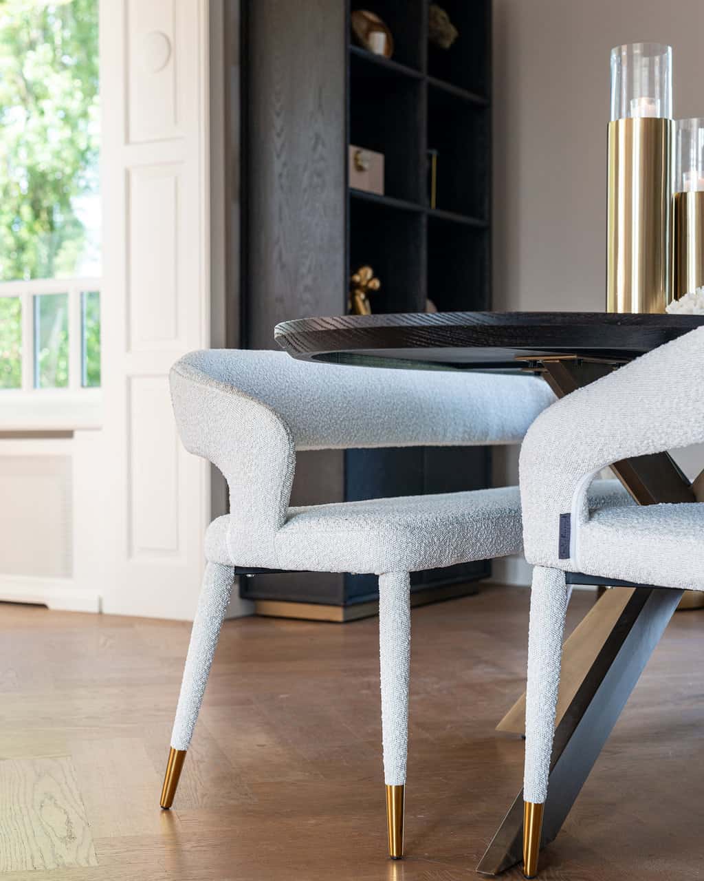 Dining table Blackbone brass oval 230 (Black rustic)